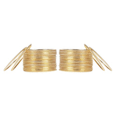 Gold Metal Bangles Set - Traditional Jewelry in 12 colors, featuring 36 intricately designed bangles for girls in Apparel & Accessories > Jewelry.