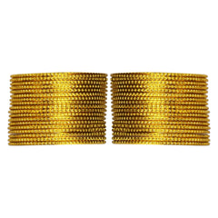 Close-up view of 36-piece Yellow Metal Bangles Set, highlighting uniform design and traditional Indian craftsmanship.