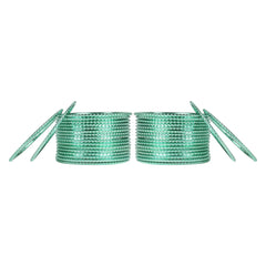 Set of 36 shining mint green metal bangles by Arendelle Kids, lightweight and ideal for girls' festive wear.