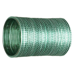 Stacked mint green metal bangles set of 36 from Arendelle Kids, designed for girls' festive and everyday wear.