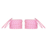Set of 48 light pink metal bangles for girls by Arendelle Kids, featuring gold dot accents, perfect for accessorizing any outfit.