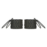 Set of 48 black metal bangles for girls by Arendelle Kids, featuring gold dotted accents, ideal for daily wear and festive occasions.
