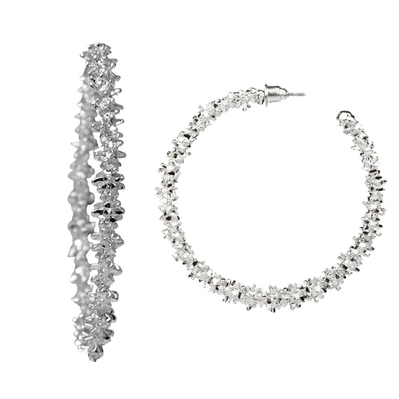 Silver Shinning Bling Hoop Eleanore Earrings [AER031-b]