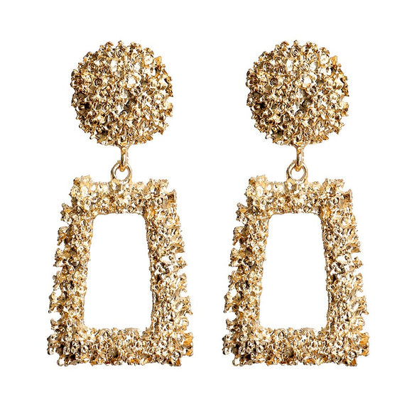 Gold Designer Rectangle Earrings [AER118]