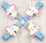Set of 4 Unicorn Charm Hair Clips for Young Girls [AHA078]