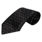 Kids Satin Printed Black Tie [AKA016]