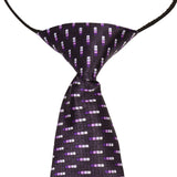 Kids Satin Printed Polka Dot Purple Tie [AKA029]