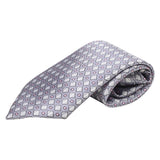 Kids Satin Printed Grey Tie [AKA030]