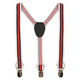Red and White Striped Suspenders for Boys [AKA037]