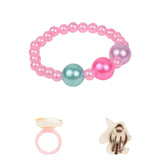 Metallic Pink Beads Unicorn Bracelet, Earrings and Ring Set [ANC024]
