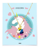 Colourful Unicorn Pendant with a Printed Gift Card for Young Girls [APD049]