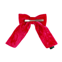 Velvet Long Tail Hair Bow - Small