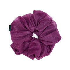 Chic and versatile wine-toned Organza Scrunchie with soft texture, perfect for stylish hairdos and fashion-forward accessories.