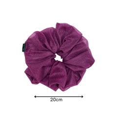 Oversized wine-colored Organza Hair Scrunchie measuring 20cm, ideal for elegant styling and gentle hair protection.