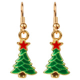 Christmas Wreath and Bell Pendant Tree Earrings [PS022]