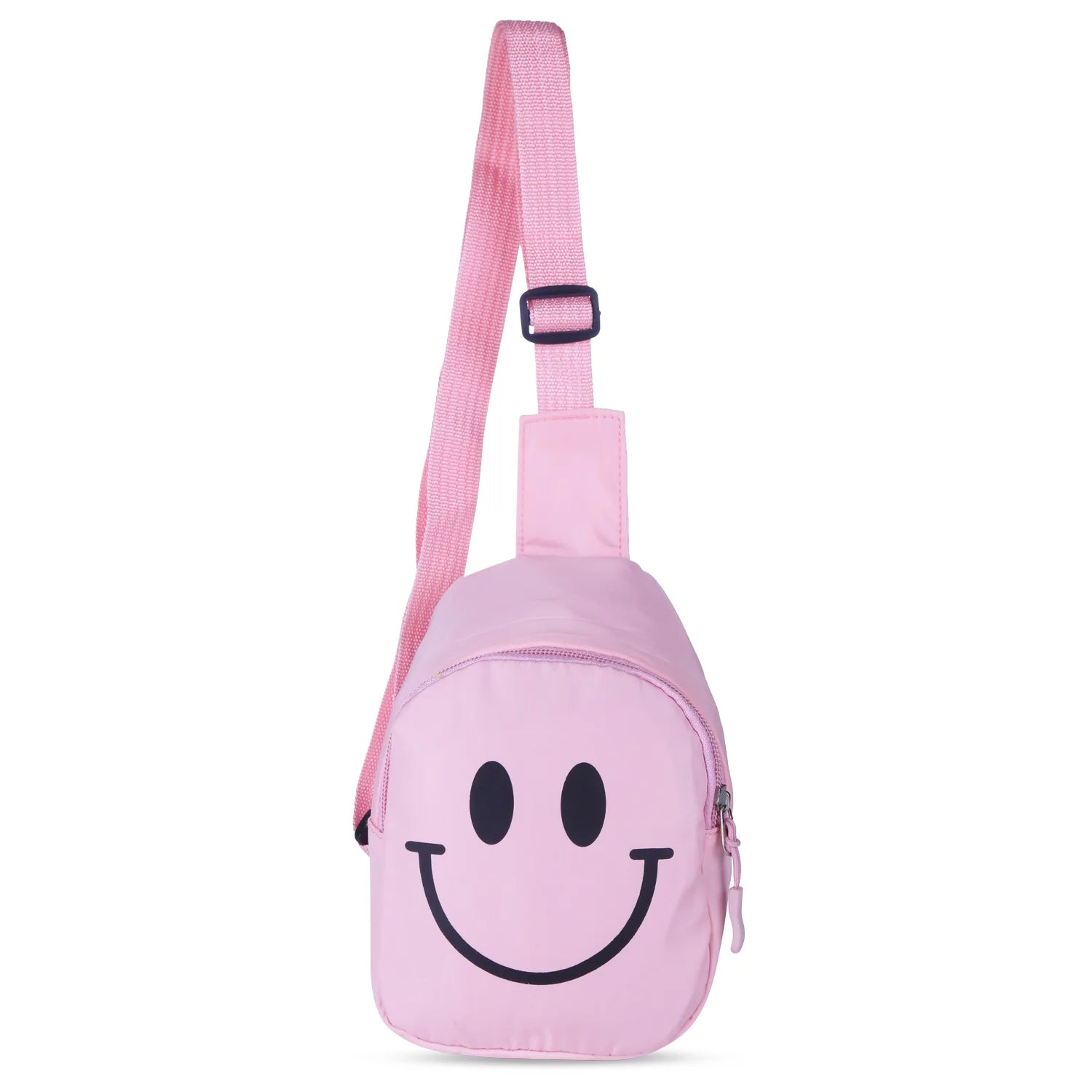 Smiley Face Crossbody Bag for Kids – Fun & Trendy (Pink) [ABG007]