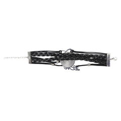 Black Multi-Strand Faux Leather Unicorn Charm Bracelet – Trendy & Adjustable [ABR035]