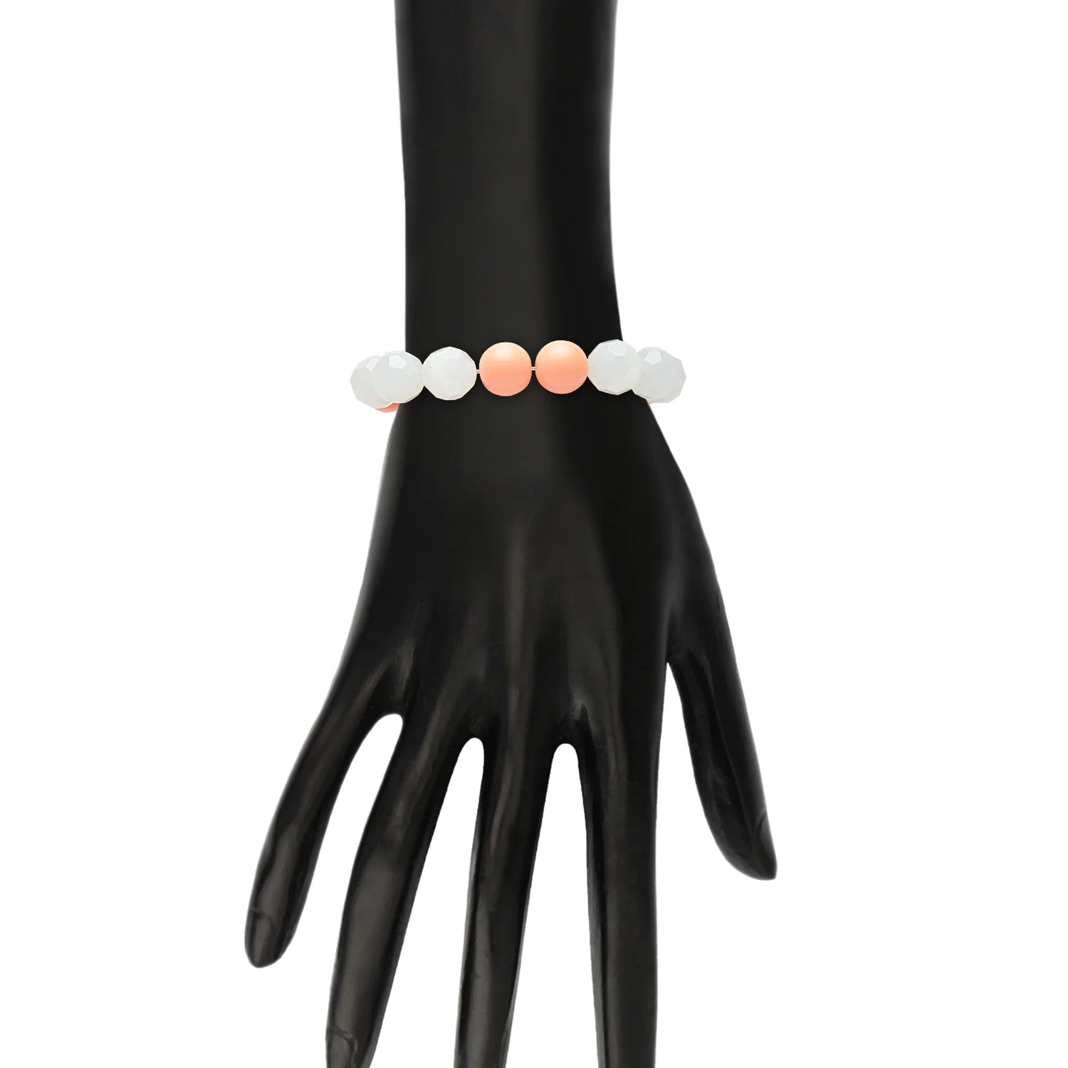 Combo of 4 Beaded Bracelets – Yellow, Blue, Green & Orange Milky Bead Set [ABR082]