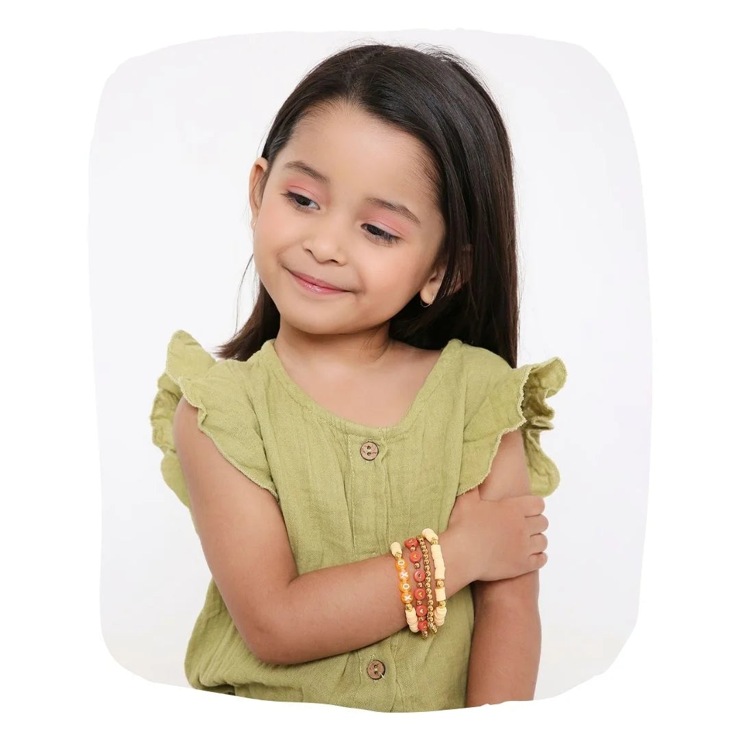 Sunset Vibes Stackable Clay Bead Bracelet Set – Trendy Stretch Bracelets (Set of 4) [ABR084]