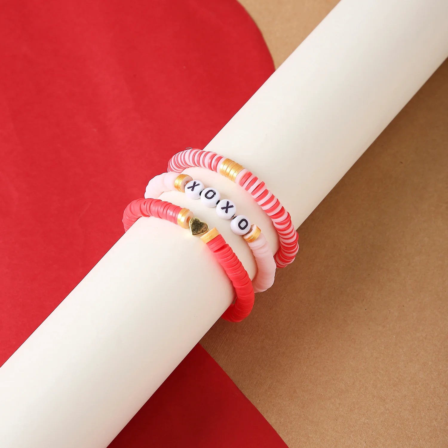 Cotton Candy Dream Stackable Clay Bead Bracelet Set – Pastel Aesthetic (Set of 3) [ABR086]