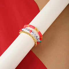 Berry Bliss Clay Bead Bracelet Stack – Vibrant & Playful Jewelry (Set of 3) [ABR090]
