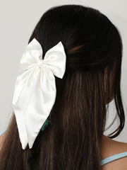 Combo of 3 Satin Long Tail Bow In Mint, Pearl and sage [ABW003.004.006]