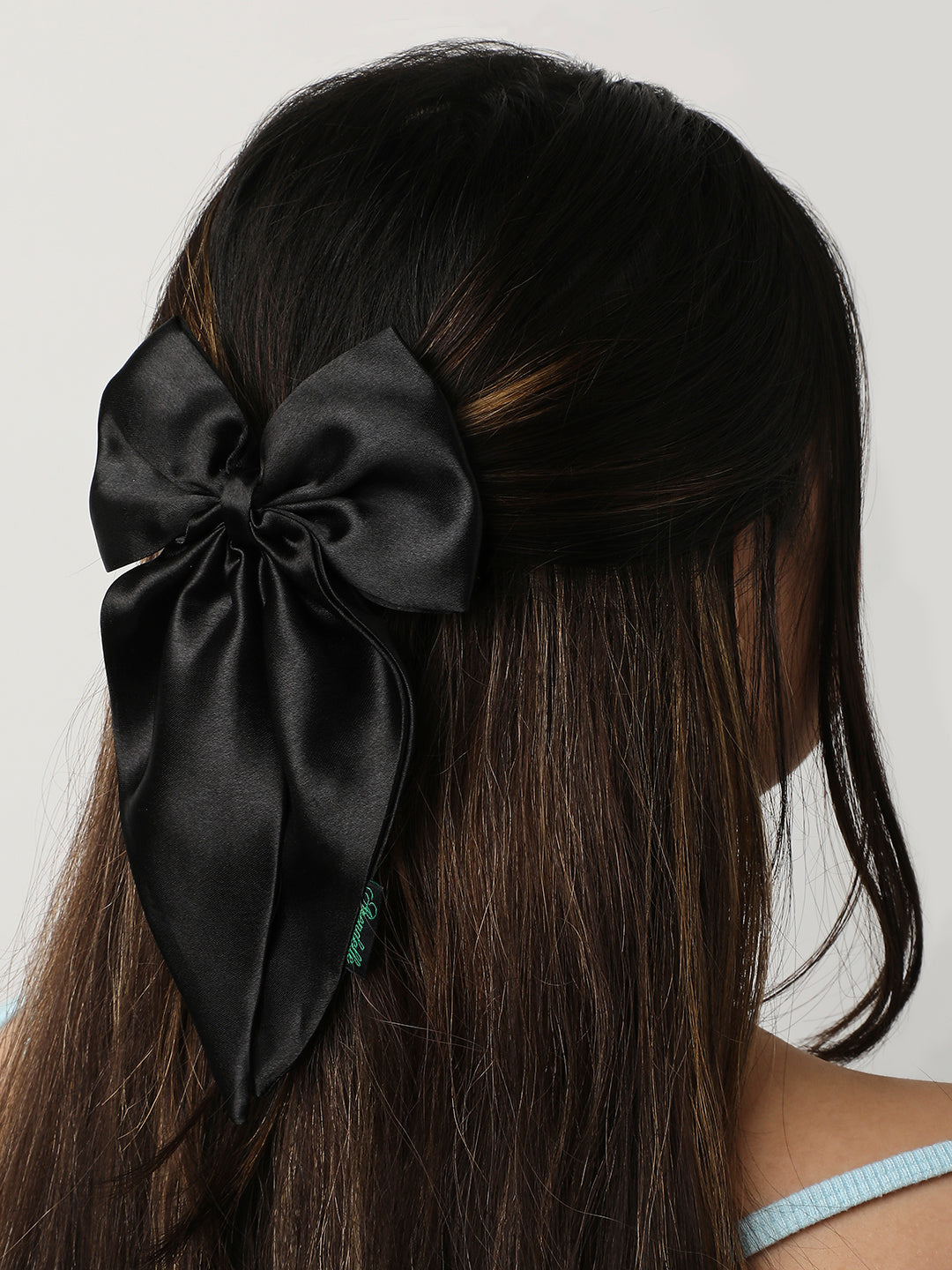 Combo of 3 Satin Long Tail Bow In Black [ABW007.007.007]