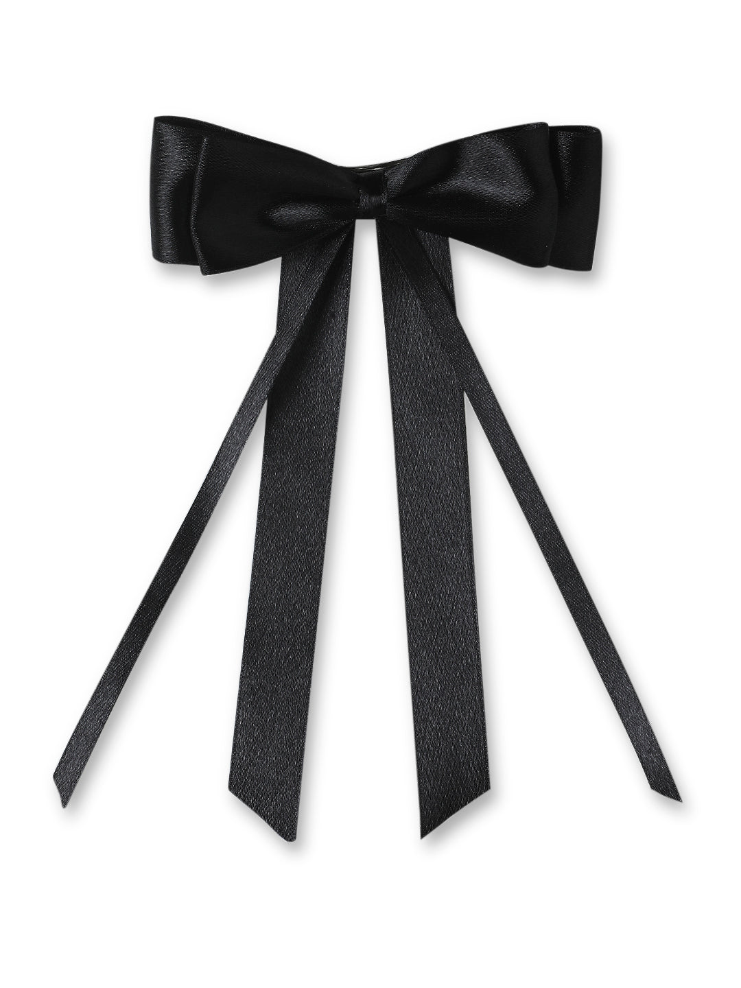 Combo of Two Satin Silk Ribbon Double Bow Long Tail Hair Bow for Women [ABW064--L.065--L]