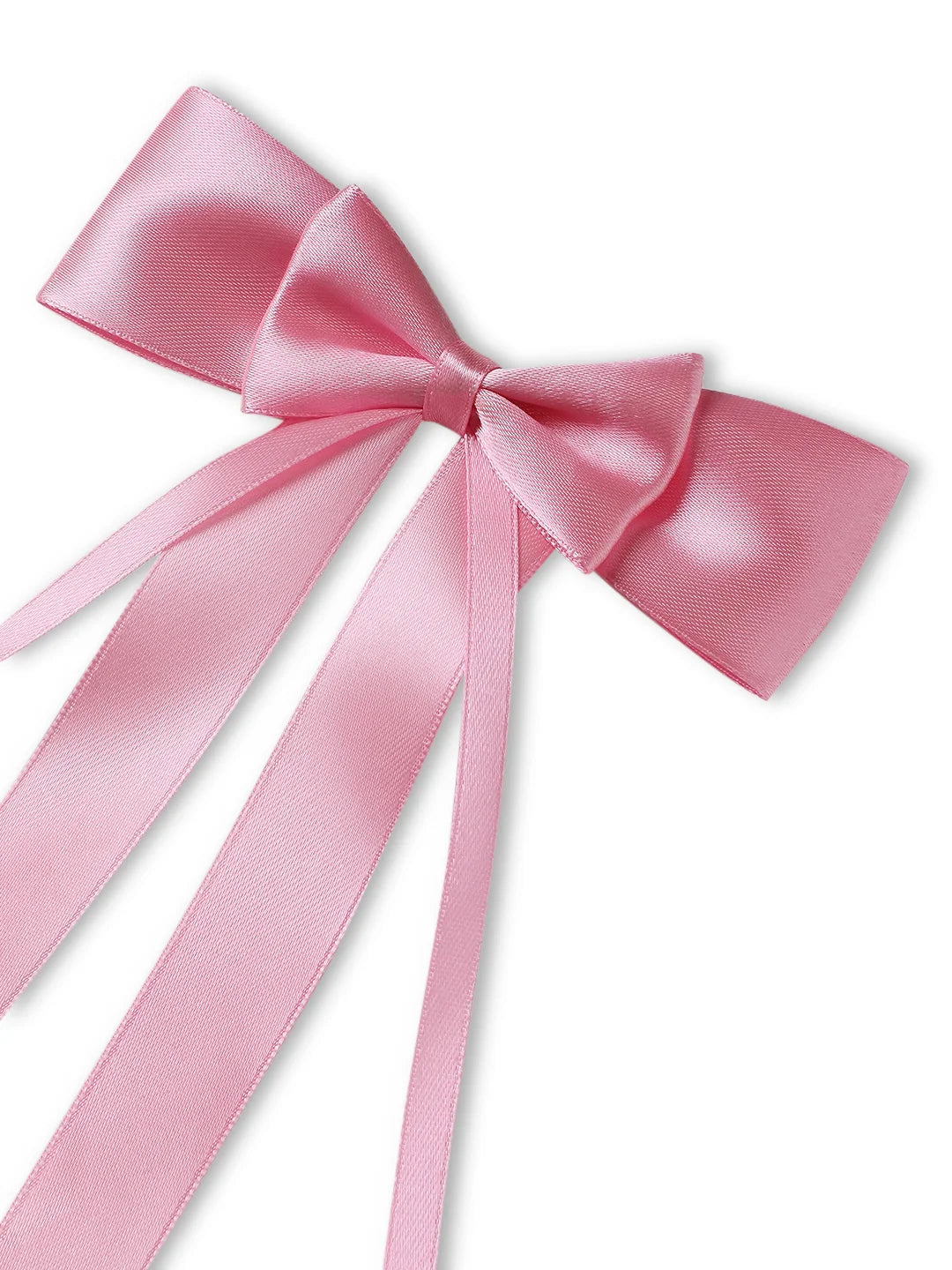 Long Tailed Ribbons Large Satin Silk Ribbon Long Tail Double Bow in Pink | Arendelle Kids