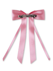 Satin Silk Ribbon Double Bow Long Tail Hair Bow