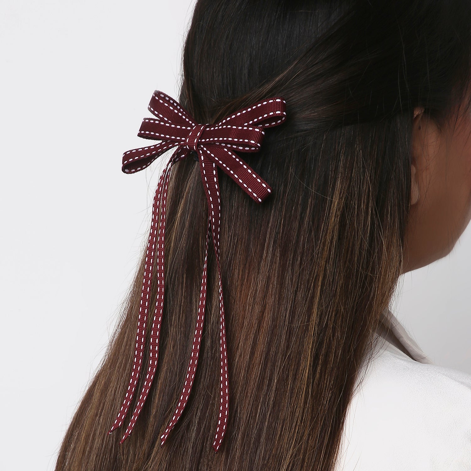 Grosgrain Ribbon Long Tail Petite Hair Bow