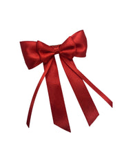 Christmas Satin Silk Ribbon Long Tail Double Bow in Red for Girls [ABW099--S]