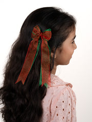 Christmas Special Combo of Organza and Printed Hair Bows for Girls ABW109]