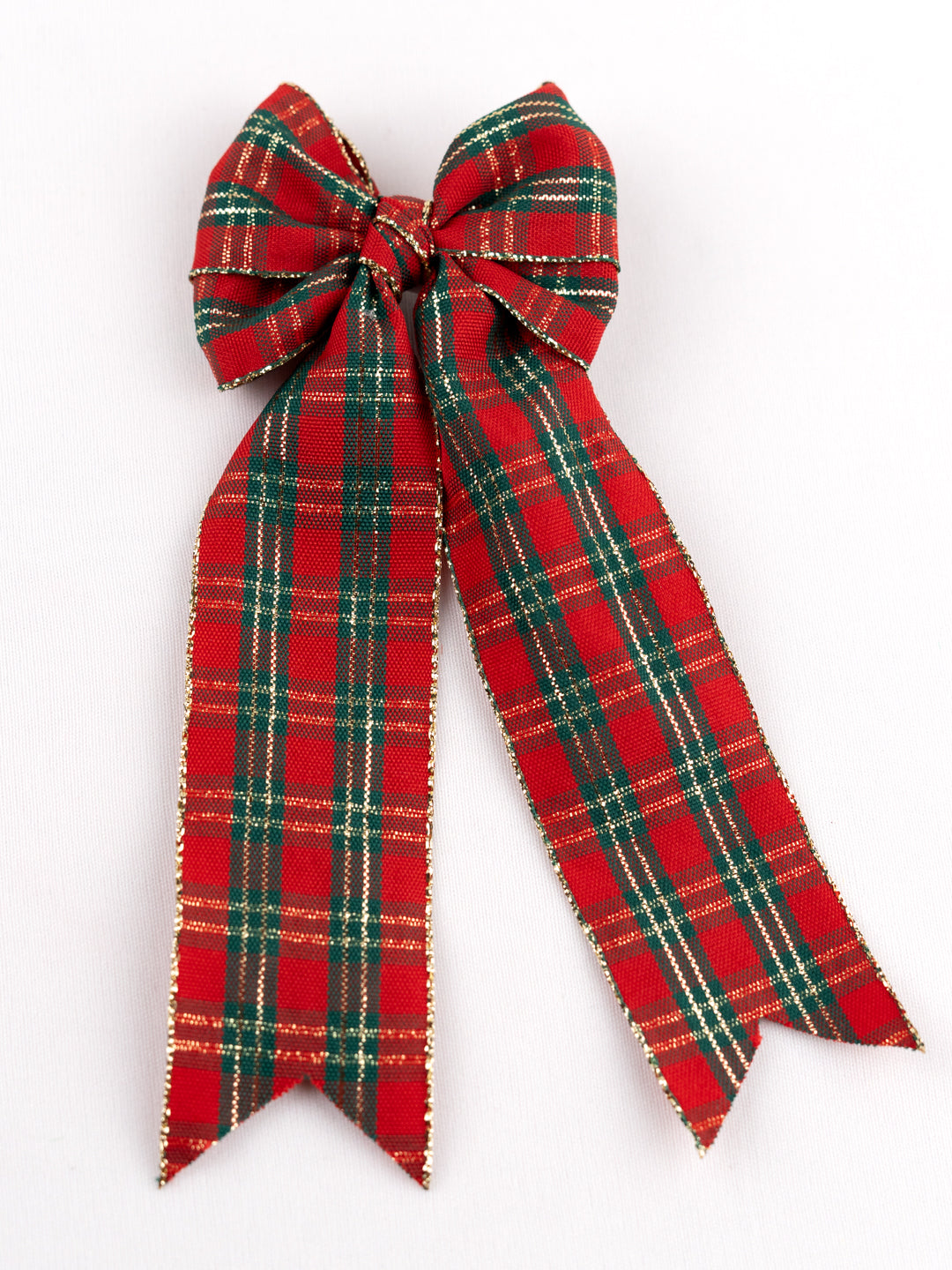 Christmas Special Red Green Checkered Pigtail Hair Bow for Girls [ABW110]