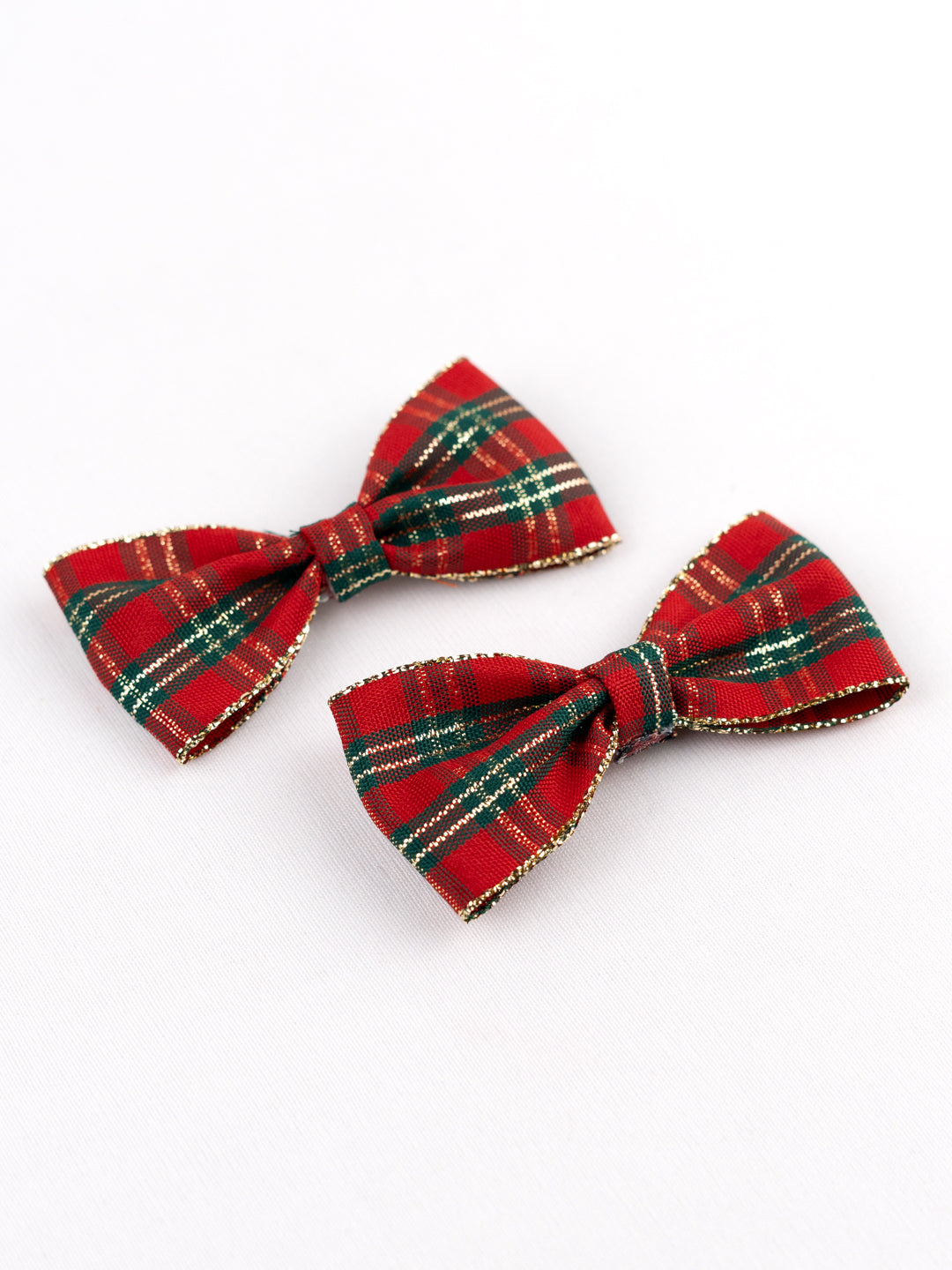 Christmas Special Combo of Red Green Checkered Hair Bows for Girls [ABW111]