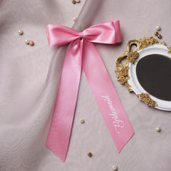 Satin Silk Long Tail BRIDESMAID Hair Bow | Wedding Printed Bows | Bridesmaid Bows