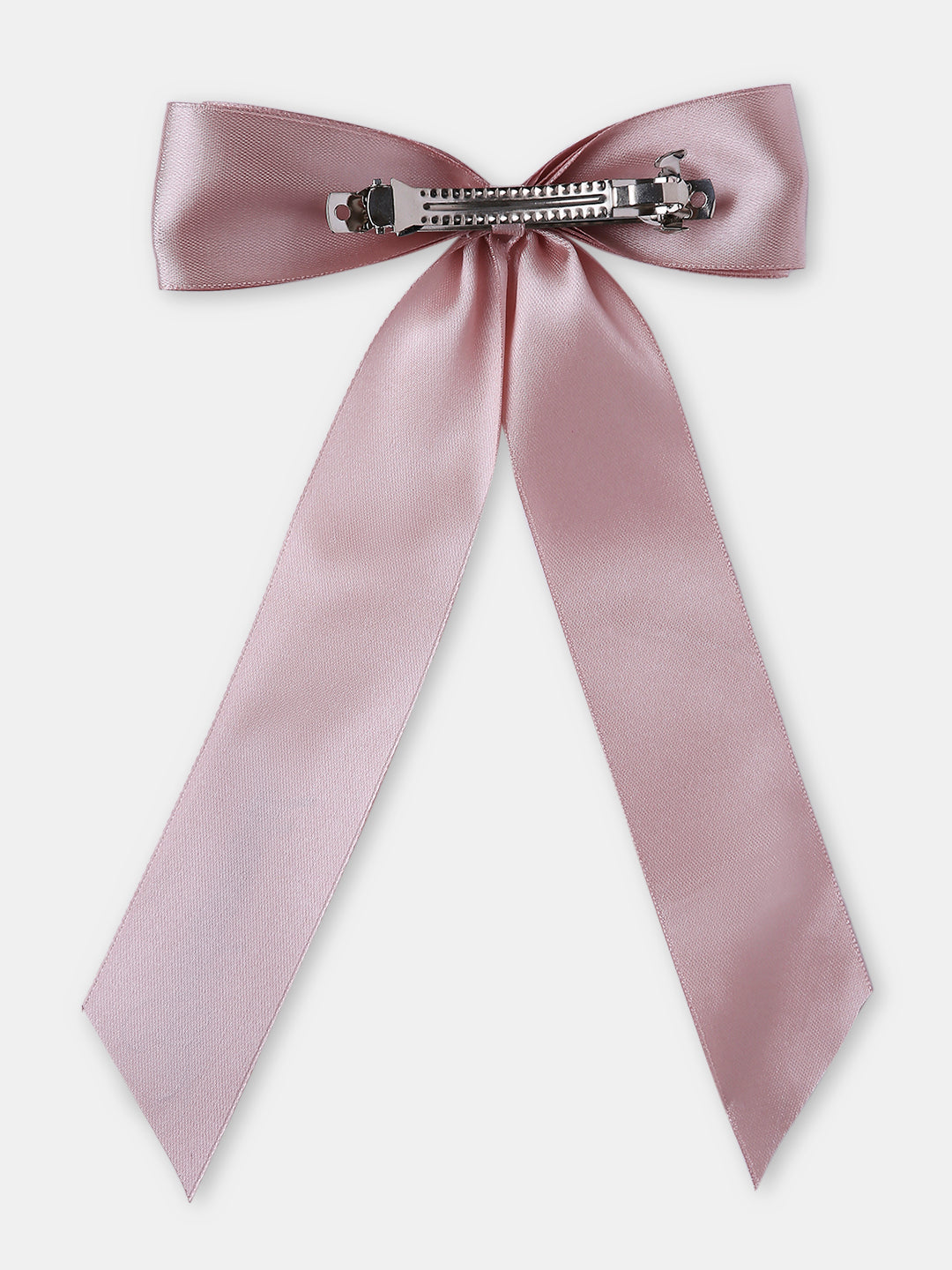 Arendelle Personalized Satin Silk Long Tail Printed Bride Hair Bow In Rose Pink| Wedding Printed Bows | Bridal Bows [ABW117--B]