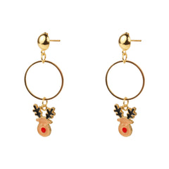 Christmas Special Rudolf the Red Nosed Reindeer Drop Earrings [AER128]