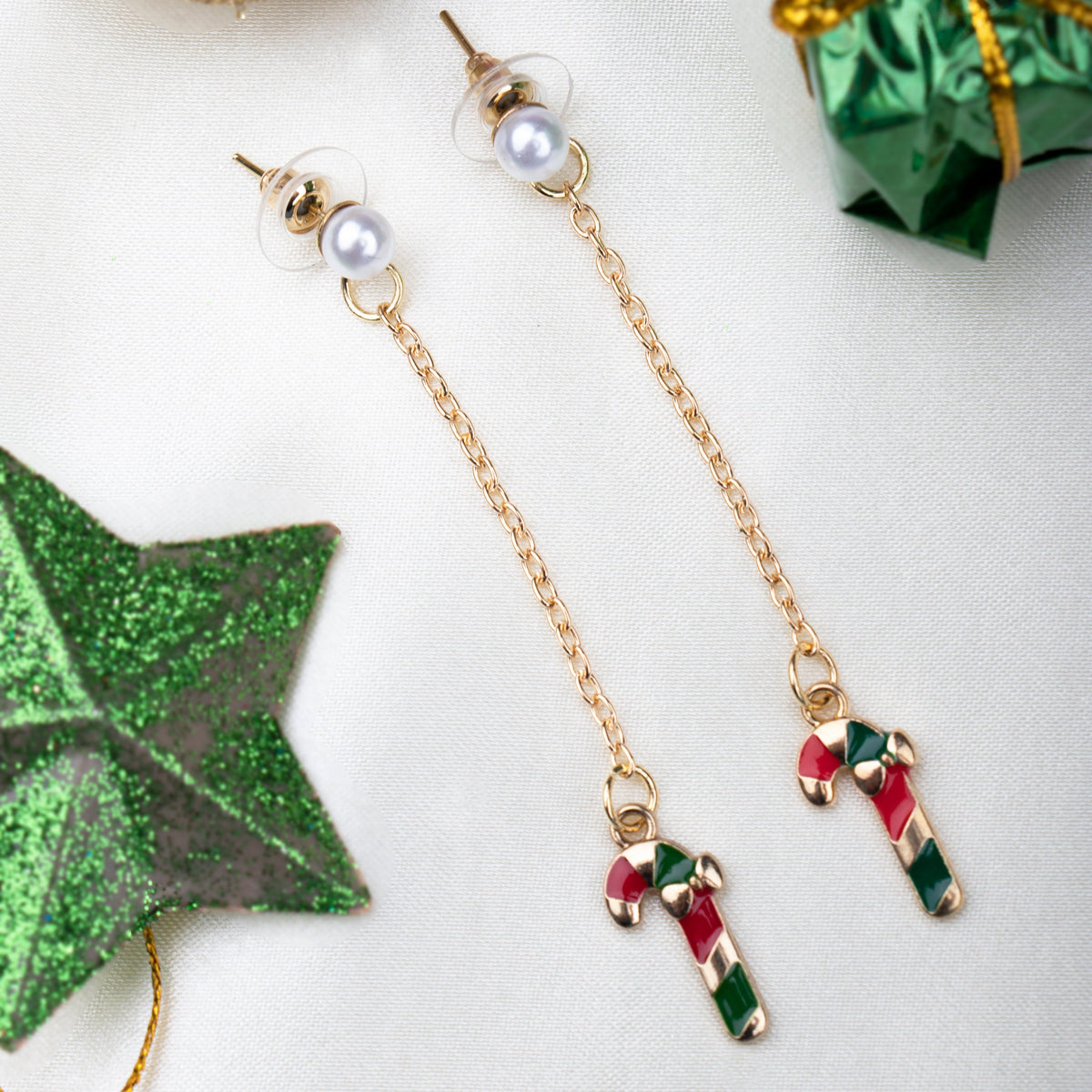 Christmas Special Candy Cane Drop Earrings [AER131]