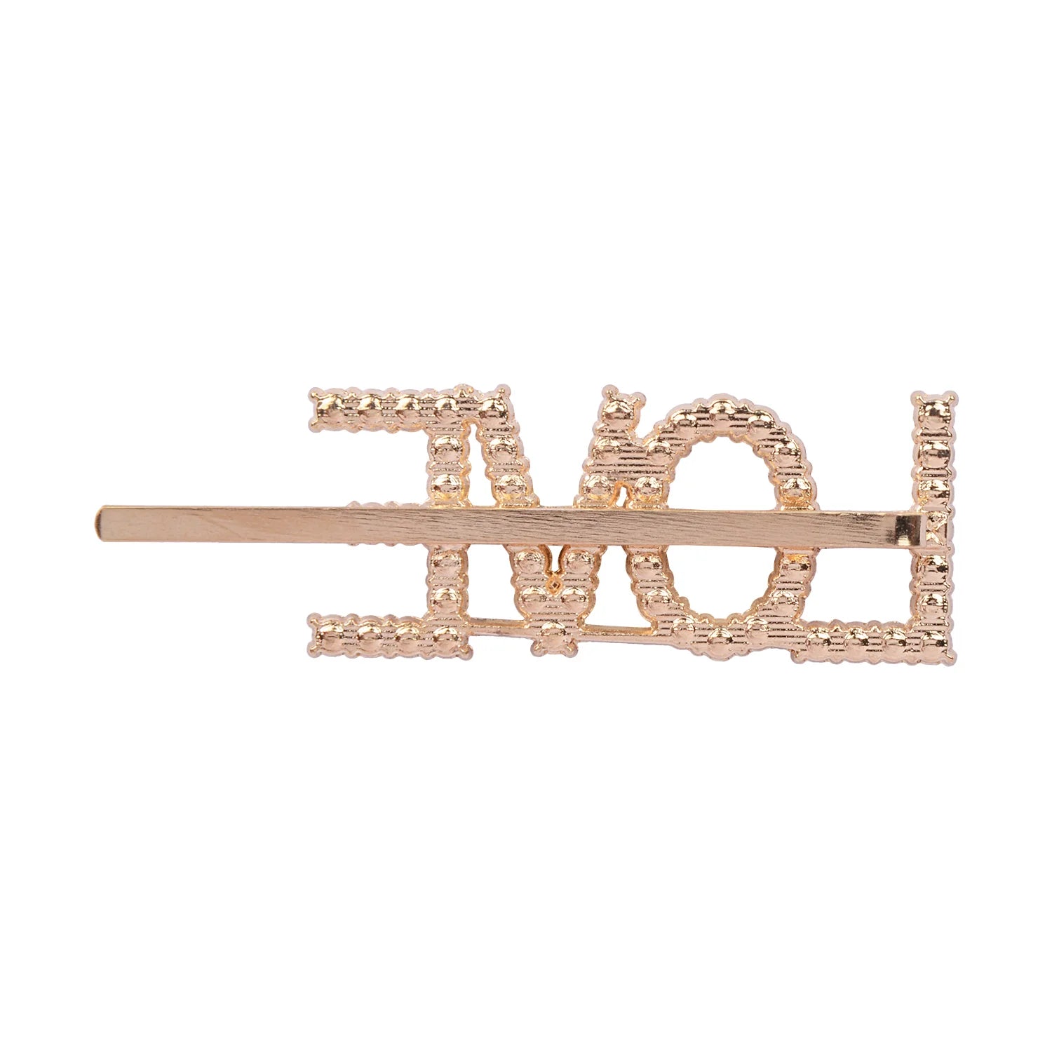 Gold Glitter "LOVE" Hairpin – Metal Clip [AHA049]
