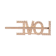 Gold Glitter "LOVE" Hairpin – Metal Clip [AHA049]