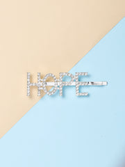 Silver Glitter "HOPE" Hairpin – Metal Clip [AHA055]