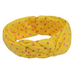 Yellow Twisted Design Baby Headband – Soft & Stretchable [AHA074]