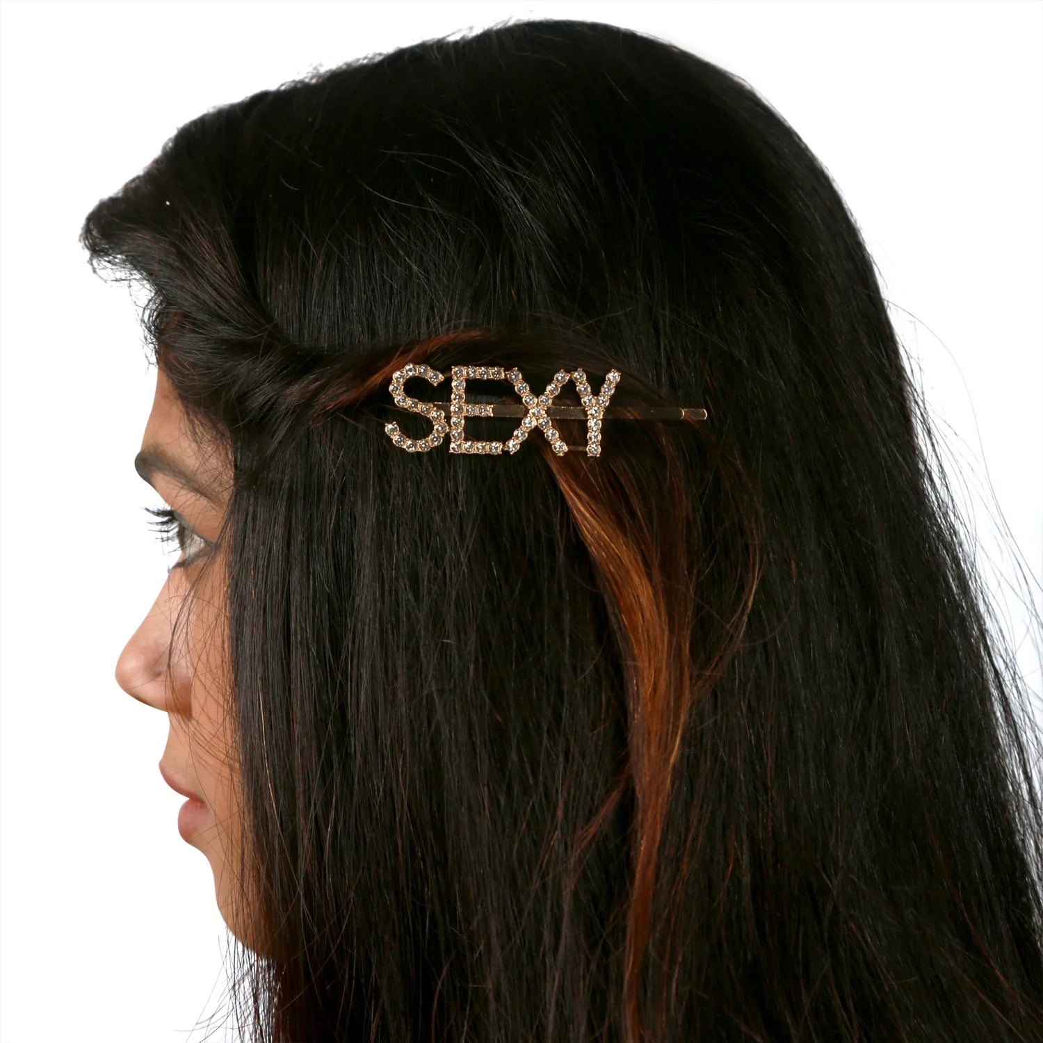 Gold Glitter "SEXY" Hairpin – Metal Clip [AHA097]