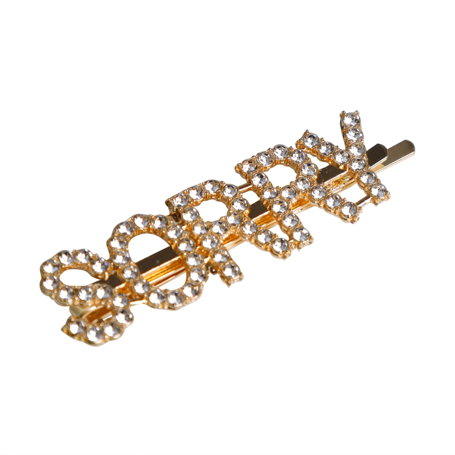 Gold Glitter "SORRY" Hairpin – Statement Clip [AHA098]