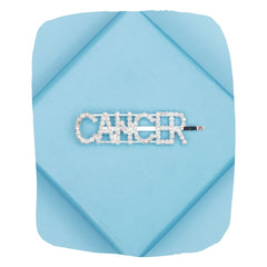 Silver Glitter "CANCER" Hairpin – Zodiac Clip [AHA101]