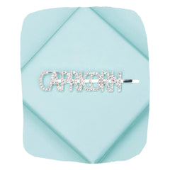 Silver Glitter "CAPRICORN" Hairpin – Zodiac Clip [AHA107]