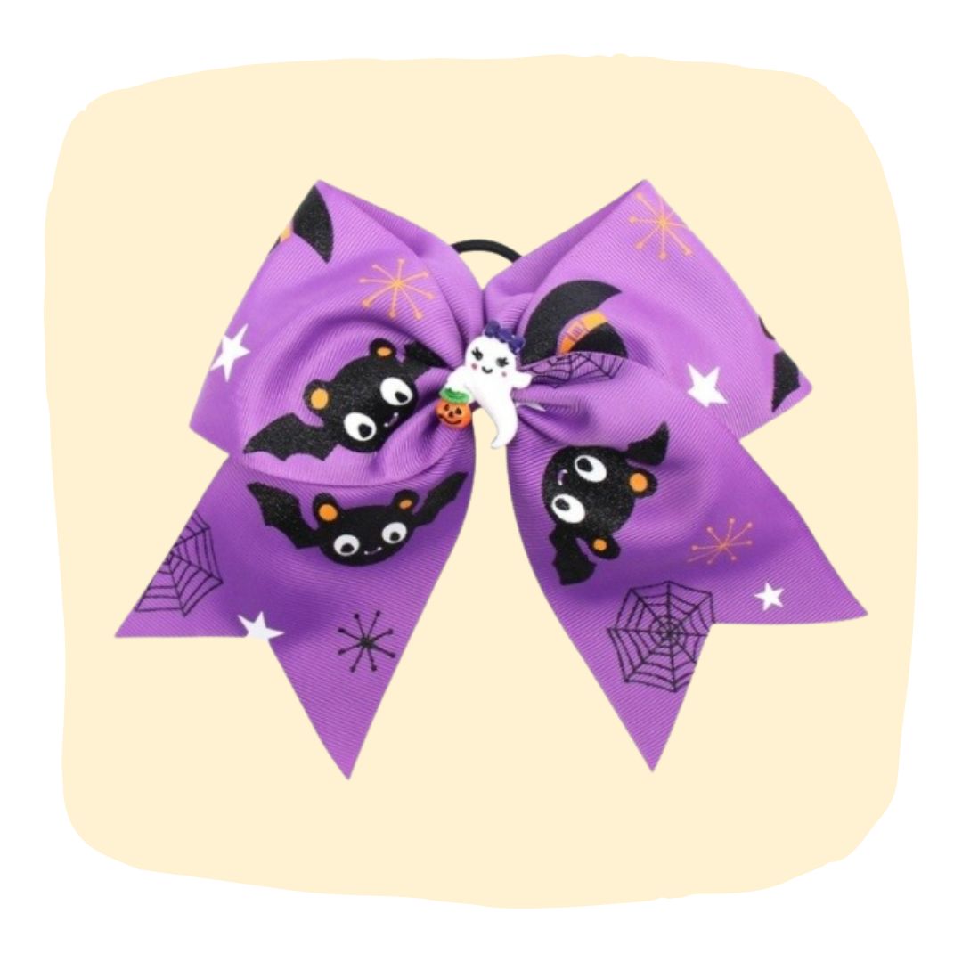 Halloween 2021 Purple 7inch GHOST Cheer Bow