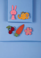 Set of 5 Suede Vegetables Colourful Hair Clips [AHA162]