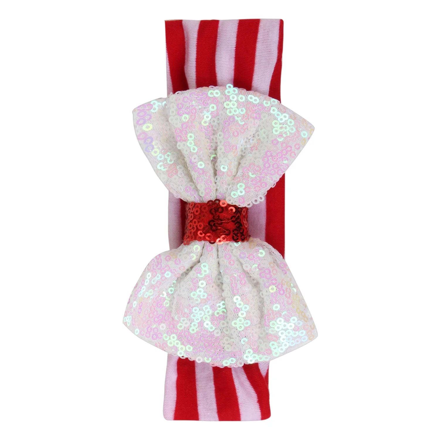 Christmas Fabric Baby Headband with White Bow [AHA190]